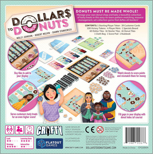 Dollars to Donuts Board Game, Family Game Night for 1-4 Players, 30-60 Minutes Gameplay, Ages 8+