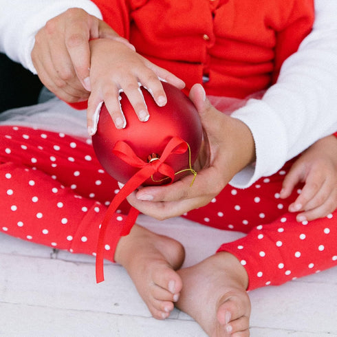 Pearhead Red Handprint Ball Ornament, DIY Baby Hand or Footprint Holiday Keepsake