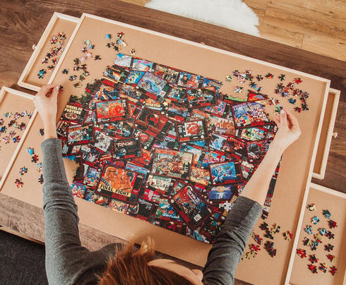Toynk Super Never Ending Showdowns Retro Video Games 1000-Piece Jigsaw Puzzle for Adults and Kids, Interactive Toys