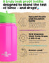 Kids Water Bottle 12oz Pink | Insulated, Double Wall Stainless Steel | Leak Proof with Straw & Handle | Eco Friendly