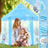 EVOIONOS Frozen Princess Tent for Girls - Kids Play Tent with Snowflake Lights, Castle Playhouse, 55 x 53 inches, Blue