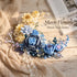 Set, Blue Moon Flower Building Botanical Collection Crescent-Shaped Artificial Flowers Building Blocks Kit Compatible