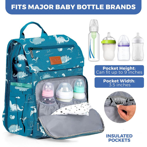 Backpack 16 PILLANI Baby Diaper Bag - Large Waterproof Travel Diaper Bag for Boys & Girls, Organizer Pockets