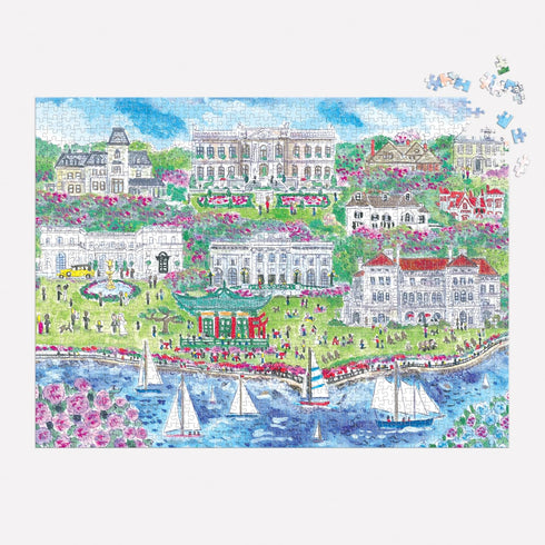 Galison Newport Mansions - 1000 Piece Michael Storrings Jigsaw Puzzle Featuring Artwork of Famous Newport Mansions