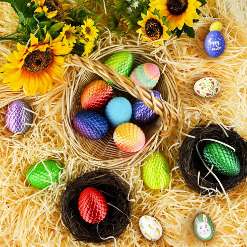 12PCS 3D Set Impossmaker Dragon Eggs with Dragon Inside, Easter Basket Stuffers Mini Easter Egg Articulated Unique