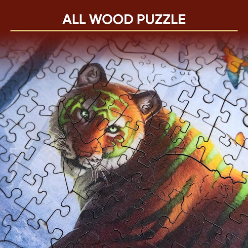 Ravensburger Jungle Tiger 500-Piece Vibrant Wooden Jigsaw Puzzle, Eco-Friendly Materials, Stress-Reducing Fun