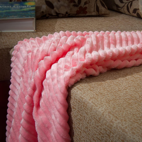 NTBAY Plush Flannel Oversized Baby Blanket, 50X60 Inches Soft Warm Toddler Blanket, Pink