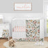 Sweet Jojo Designs Vintage Floral Boho Girl Fitted Crib Sheet - Blush Pink, Yellow Green Shabby Chic Rose Flower