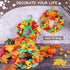 Aneco 12 Kits DIY Fall Leaf Wreath Craft Kits with Foam Leaves, Stickers, Chenille Stems for Thanksgiving