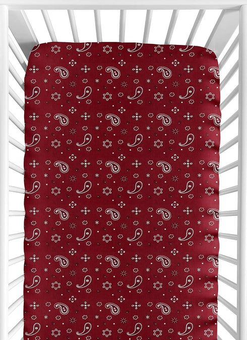 Sweet Jojo Designs Fitted Baby Crib Sheets (Bandana Print) for Boys or
