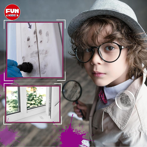 Fingerprint Kit for Kids Ages 8-12, FunKidz Detective Spy Gear STEM Science Project with Crime Scene Investigations