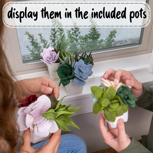 6 Hapinest DIY Potted Felt Succulents Craft Kit for Adults Women Teens and Seniors, Arts & Crafts for Ages Years and Up