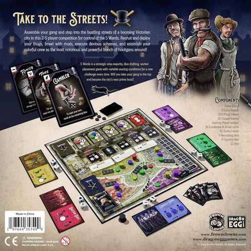5 Wards Board Game – Competitive Strategy Game for Adults and Families, 2-5 Players