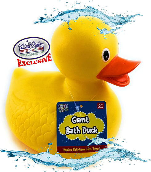 119pcs Set Mtty's Toy Stop Ultimate Bath Toys Featuring Giant Rubber Duck, Bath Stickers, Mirrors, Crayons, Sponge