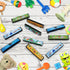 10 Sets Harmonica with Organza Gift Bags, 16 Holes Cartoon Musical Instrument for Kids Party Favors
