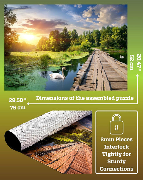 1000 Piece Jigsaw Puzzle for Adults and Families - 20x30 inch HD Quality Landscape Photo Puzzle | Sturdy 2mm Puzzle Pieces, Every Piece Unique | 8 Puzzle Saver Sheets & Full-Sized 1:1 Poster Included