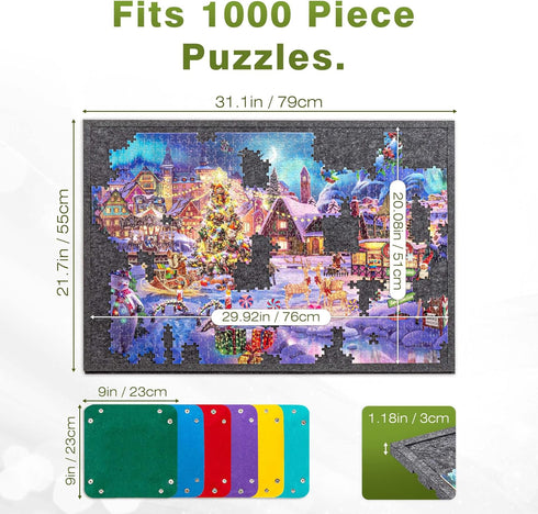 Jigpal 2-in-1 3 6 1000 Tilting Jigsaw Puzzle Board with Stand and Cover, Lightweight Felt Jigsaw Storage Table