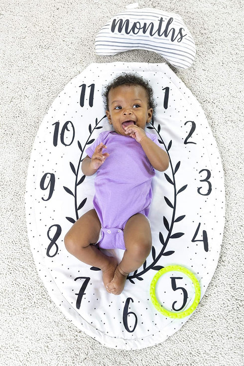 Tummy 0+ Sassy Time Play Mat with Large Mirror, Cushioned, Reversible Support Bolster, and Teething Ring, Age
