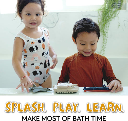 Mold Free Bath Toys for Babies and Toddlers, No Hole Army Bath Toys for Tub, Beach, Pool - BPA-Free