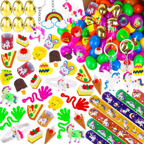 Grastfu 100 Pack Prefilled Easter Eggs with Assorted Toys Inside 6 Surprise