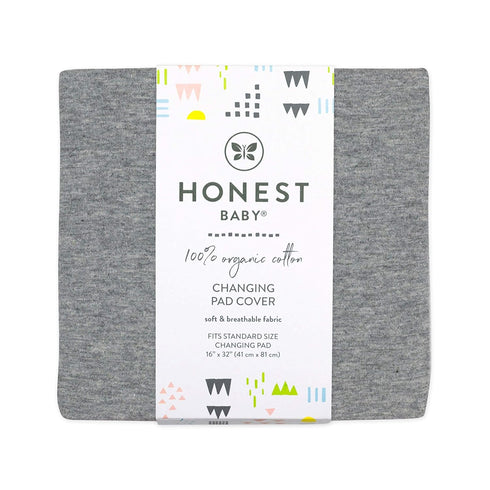 (Set HonestBaby Organic Cotton Changing Pad Covers of Two), Gray Heather, One Size