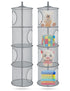 Libeder Mesh Hanging Storage Space Saver Bags Organizer - Foldable Storage Organizer with 4 Compartments, Toy Storage
