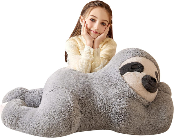 Giant Sloth Stuffed Animal Plush Toy, Jumbo 30" Cute Big Size Fluffy Plushie for Kids' Birthday Gifts