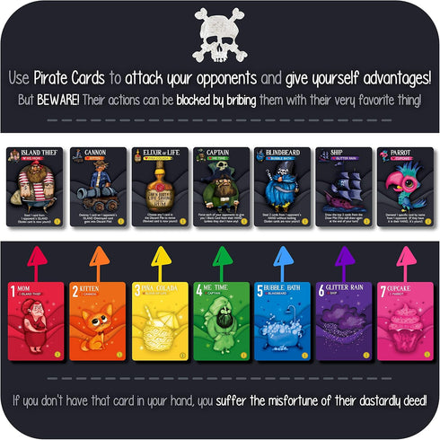 Rummy 2-5 Sweet Bros Games Rainbow Pirates - Fun Family Game for Kids, Teens & Adults, Style Card Game for Players