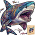 Delobil Wooden Puzzles for Adults, Shark Jigsaw Puzzles 500 Pieces, Unique Shape
