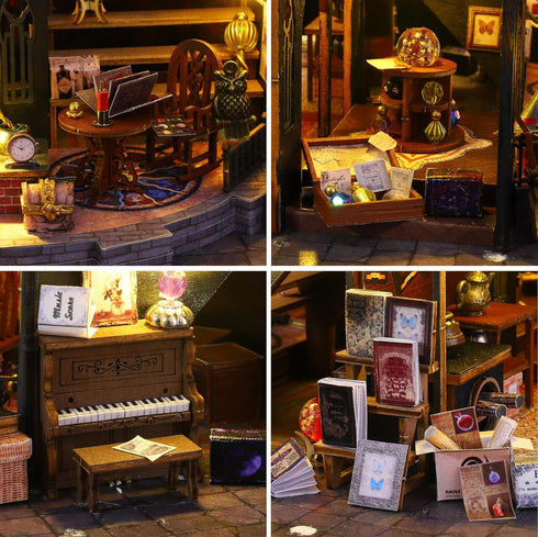 Kit,1:24 Spilay Dollhouse Miniature with Furniture,DIY Wooden Crafts Magic Doll House Mini Handmade Scale Creative Room