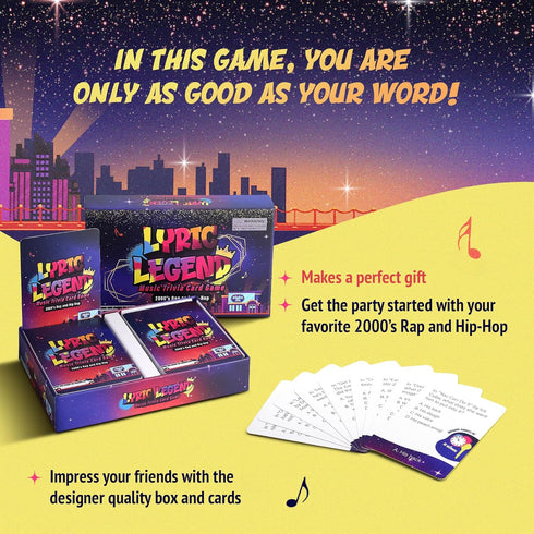 Lyric Legend - 2000's Hip-Hop and Rap Music Trivia Game - Perfect 2000’s Trivia, 2000’s Games, and 2000’s Trivia Games for Adults & 2000’s Music Gifts - Can You Finish The Lyrics Game