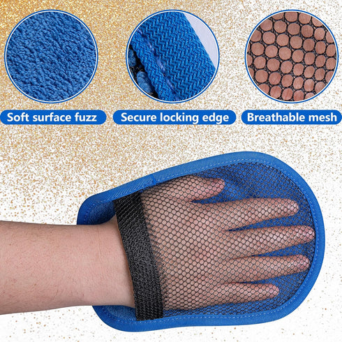 codree 4 Pcs Sand Remover for Beach- Soft Sand Wipe Off Mitts- Beach Sands Remover Cleaner Mitts Bag for Beaches