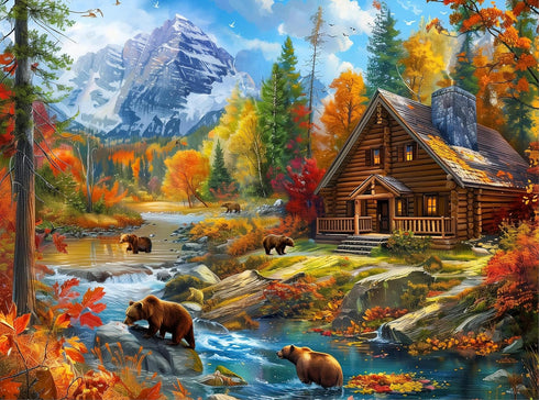 Jigsaw Puzzles 2000 Pieces for Adults Families Bear Village Pieces Fit Together