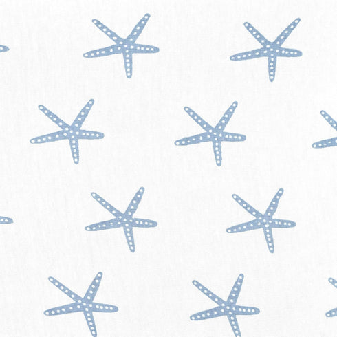 Lush Decor 2 Pack Baby Seaside Starfish Organic Cotton Changing Pad Cover, Blue