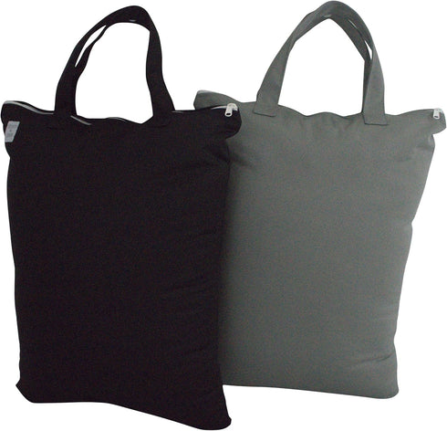 MOM & BAB Wet Bags for Baby Cloth Diapers - Travel Wet Dry Bag for Diaper Bag, Gym, Water & Odor Resistant (Black &