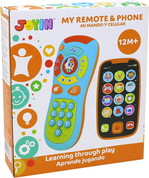 JOYIN My Learning Remote and Phone Bundle - Music Smartphone Toys for Baby, Infants, Kids, Holiday Gifts