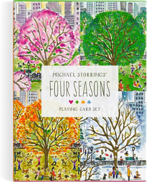 Galison Four Seasons Playing Card Set – 2 Standard Decks Featuring Unique Cityscapes and Landscapes