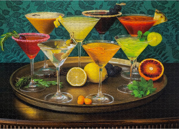 Shaken, Styled, Stirred Cocktail Puzzle, Premium 1000 Piece Jigsaw Puzzle for Adults,