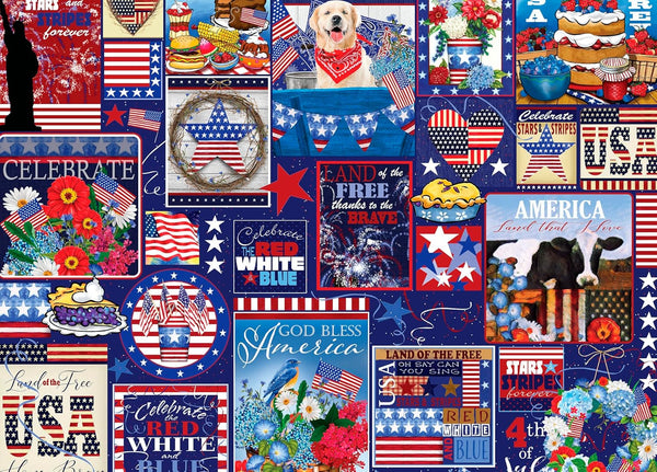 Ceaco - Tracy Flickinger - Patriotic Collage - 1000 Piece Jigsaw Puzzle