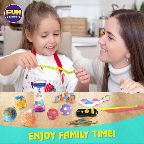 Pack 3-12, 7-12 Gift Fidget Box Toys for Kids FunKidz Sensory Toys for Boys Girls Age Autistic Children in Mystery