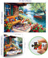 1000 Summer Cozy (27.6"x19.7") Lake House Piece Puzzle for Adults Lakeside Retreat Jigsaw Puzzle Cabin Dock Sunflowers