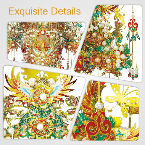 Piececool 3D Metal Asian Puzzles Model Kits, Garuda Coronet Metal Building Kit for Adults, 522 Pcs Brain Teaser Puzzle