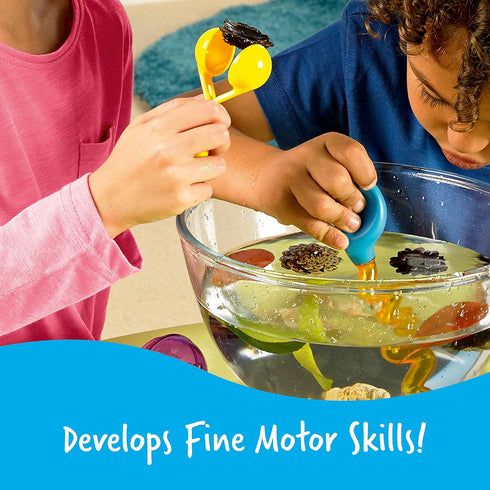 Learning Resources Helping Hands Fine Motor Tool Set Toy, 4 Pieces, Ages 3+, Toddler Tweezers