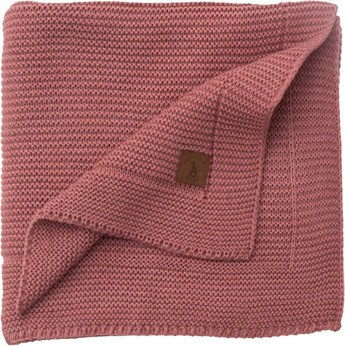 Baby Soft Knitted Blanket, 30 x 40 in, Dusky Pink, Soft &