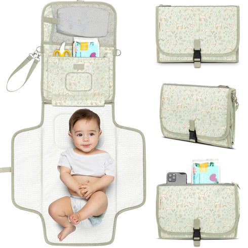 KeaBabies Portable Diaper Changing Pad, Travel, Car - Large Waterproof Baby Changing