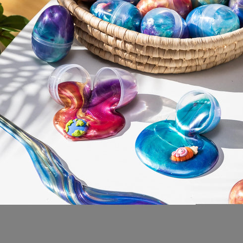 24 3+ Packs, JOYIN Pcs Galaxy Slime Eggs with Toys, Unscented, Multi-color, Easter, Space Theme, Years, Small, Multi