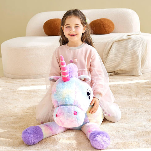 IKASA Giant Unicorn Stuffed Animal Plush Toy | 43 inches Large Cute Jumbo Plushie for Kids & Girls