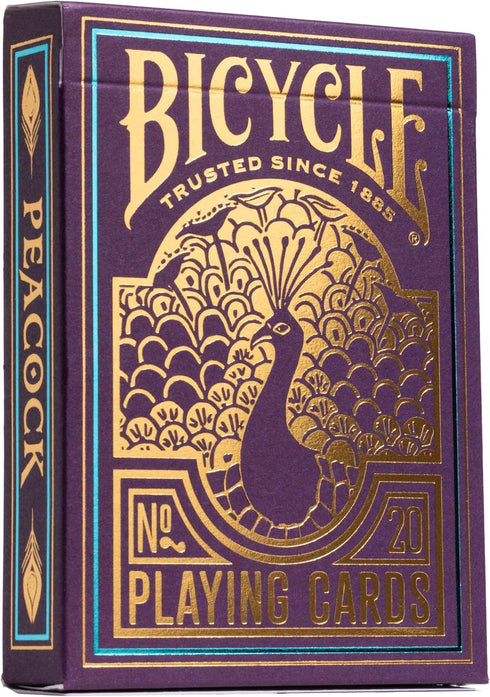 Bicycle Peacock Playing Cards - Purple Cold Foil Premium Deck for Card Games and Magic Tricks