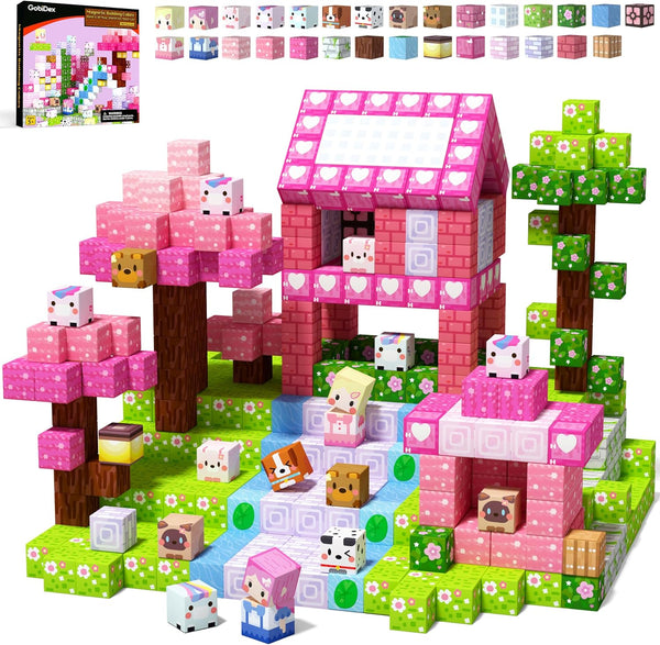 GobiDex 100PCS Magnetic Blocks Kid Building Toys for 3+ Years Old Girls,