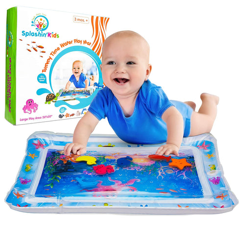 Splashin'kids Inflatable Tummy Time Water Mat, Premium Play Activity Center for Infants and Toddlers